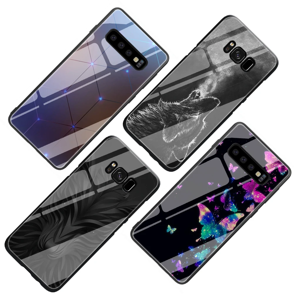 Чехол для телефона из закаленного стекла с Микки-Маусом Samsung Galaxy S7 edge S8 Note 8 9 10 Plus A10