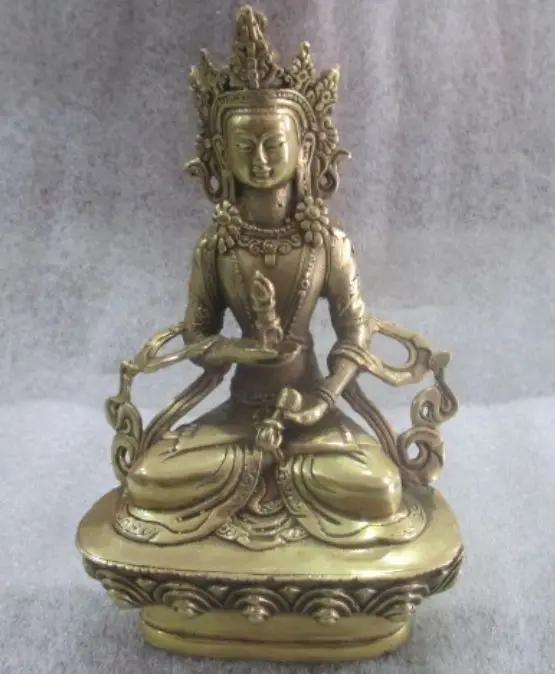 China's Tibet hand-carved old copper statue of avalokitesvara/2