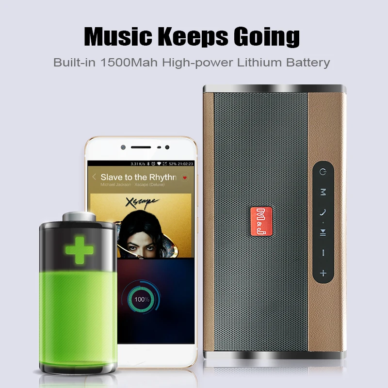 Портативная беспроводная Bluetooth-Колонка M &amp J 10 Вт Саундбар с поддержкой TF-карт USB
