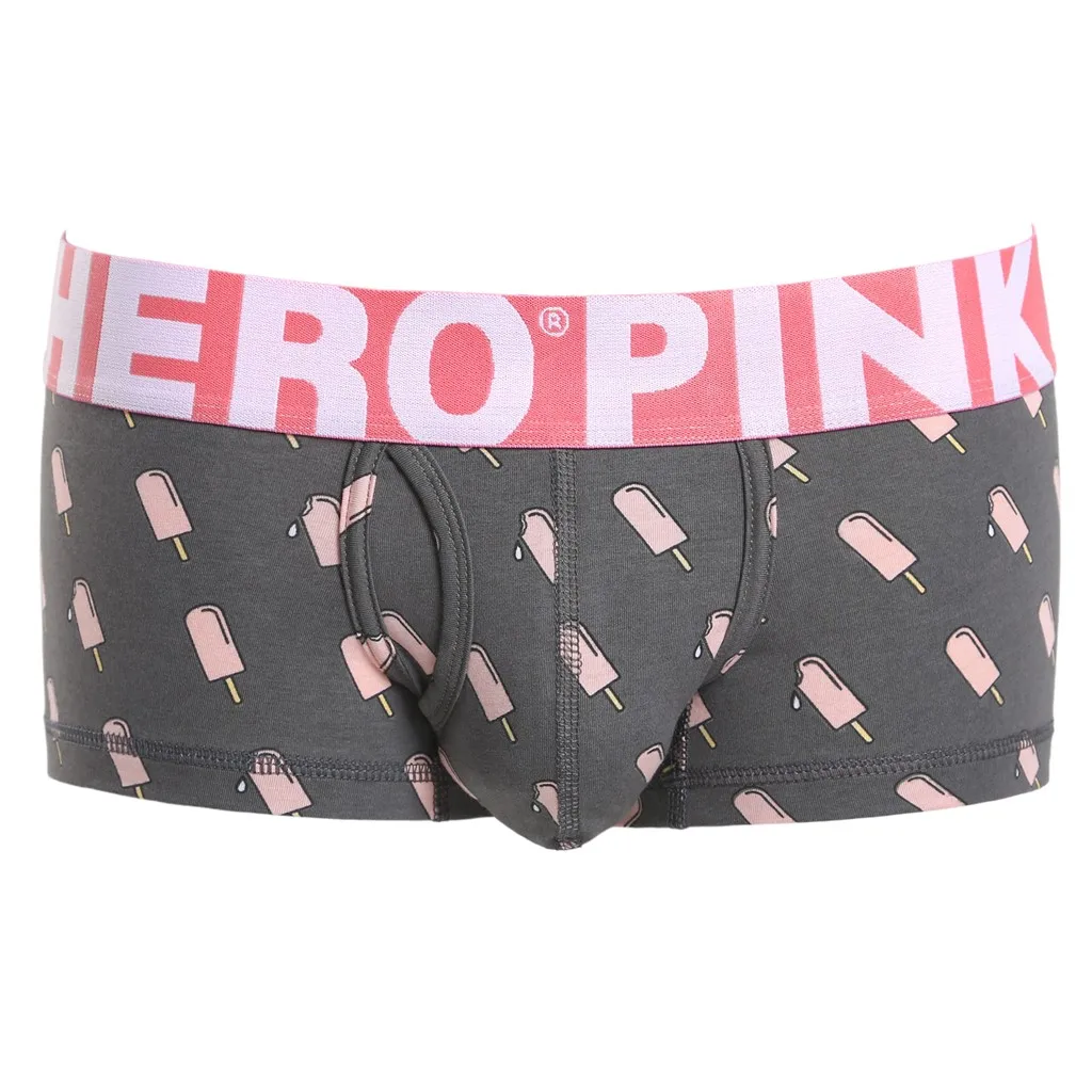 PINK HEROES Mens Boxer Cotton Letter Underpants Knickers Sexy Shorts Men Underwear Male Underpant Beachwear ropa interior hombr