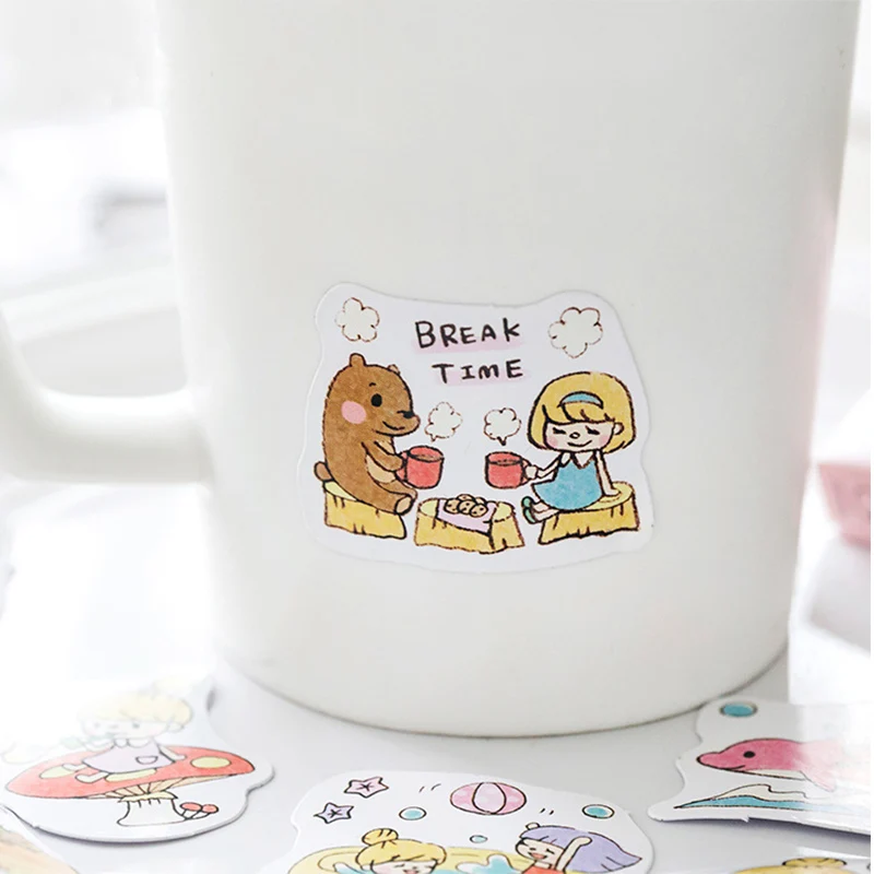 

AAGU 45 Pcs/Pack Kawaii Japanese Decoracion Bullet Journal Stickers Scrapbooking Planner Cute Sticekrs For DIY Making