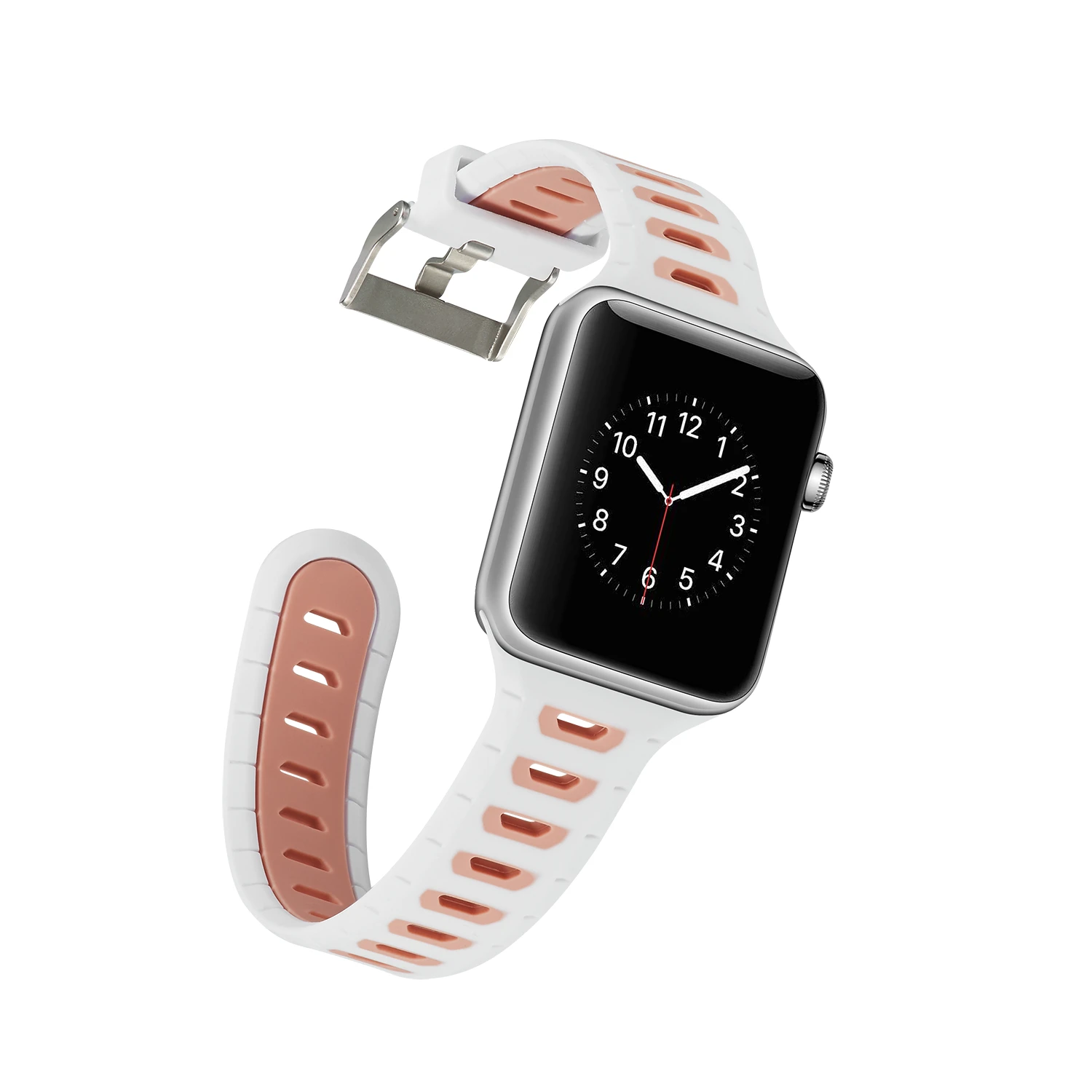 Спортивный силиконовый ремешок для Apple Watch 38 мм 42 мм ремешок спортивный силиконовый ремешок для iWatch 40 мм 44 мм ремешок серии 1 2 3 4 двухцветный