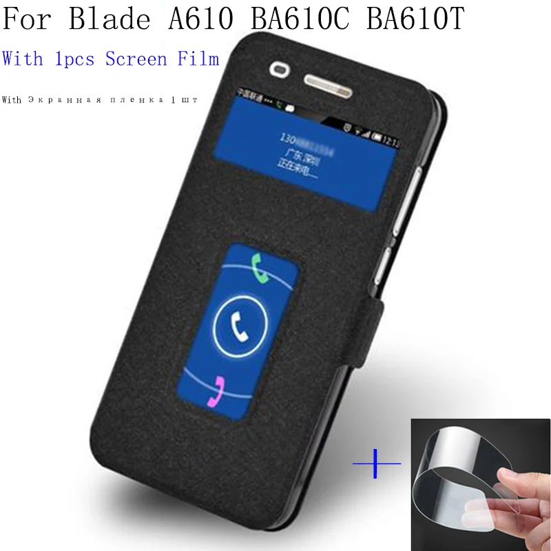 Роскошный флип чехол из искусственной кожи с окошком для ZTE Blade A 610|Бамперы| |
