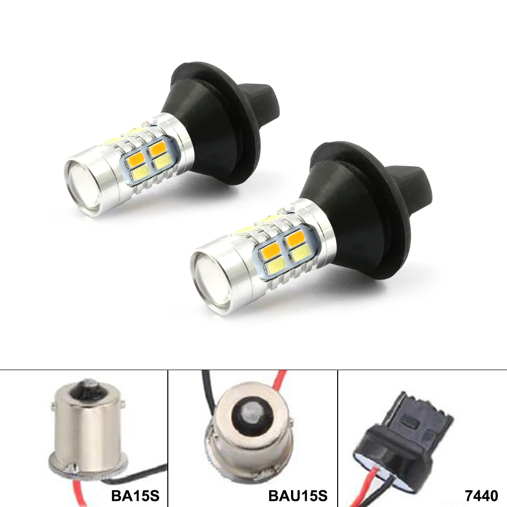 New 1156 BA15S P21W BAU15S T20 7440 Car DRL Daytime Running Light Led White Yellow Amber Switchback Turn Signal Parking Lamp | Автомобили