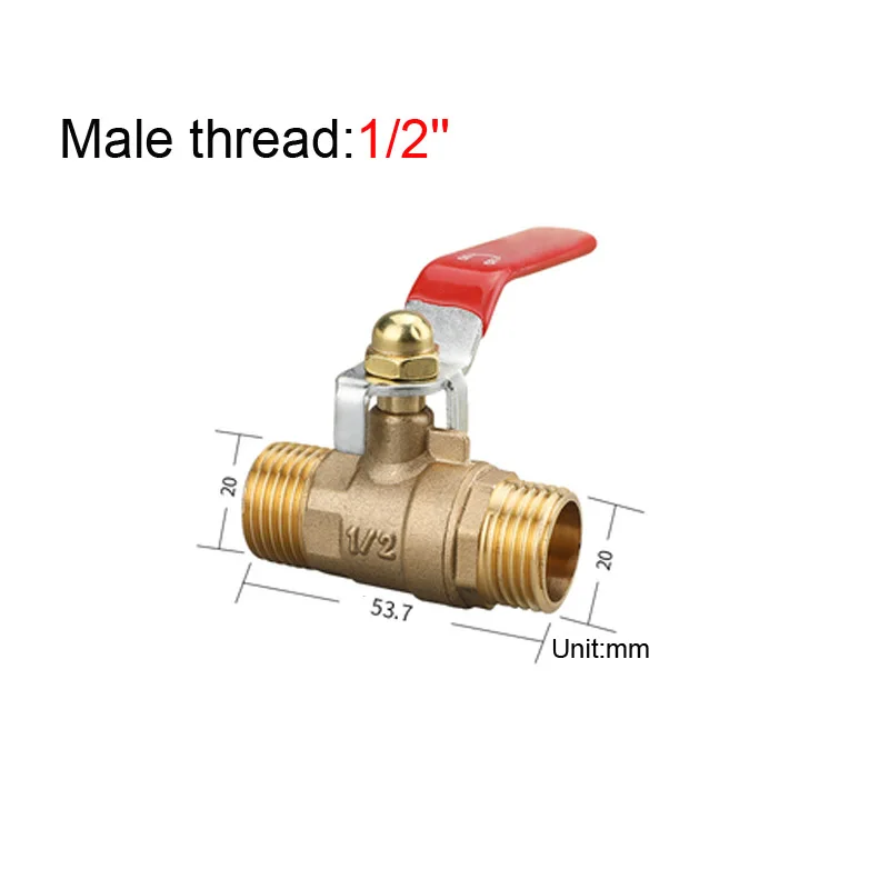 Шаровой кран из латуни с красной ручкой 1/2 дюйма | Обустройство дома
