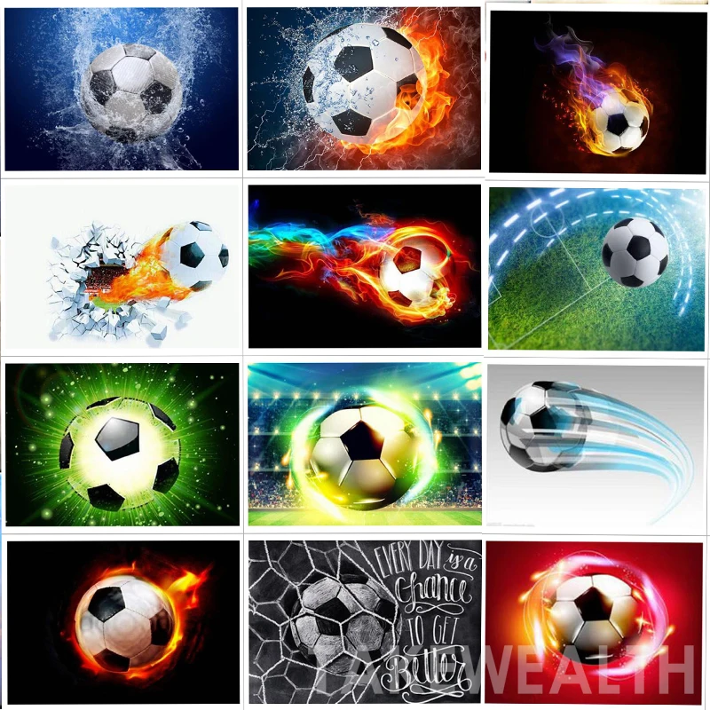 Full Square/Round Drill 5D DIY Diamond Painting &quotfootball&quot 3D Embroidery Cross Stitch embroidery Mosaic Decor Gift | Дом и сад