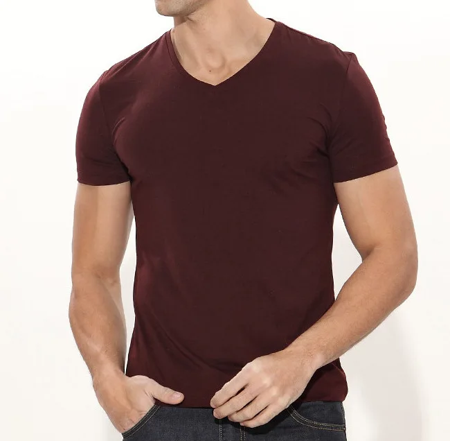 

2018 Muscle men t-shirt L-6XL casual t shirt Soft Modal fashion Solid V Neck short sleeved camisetas slim fit Tops&Tees MQ584