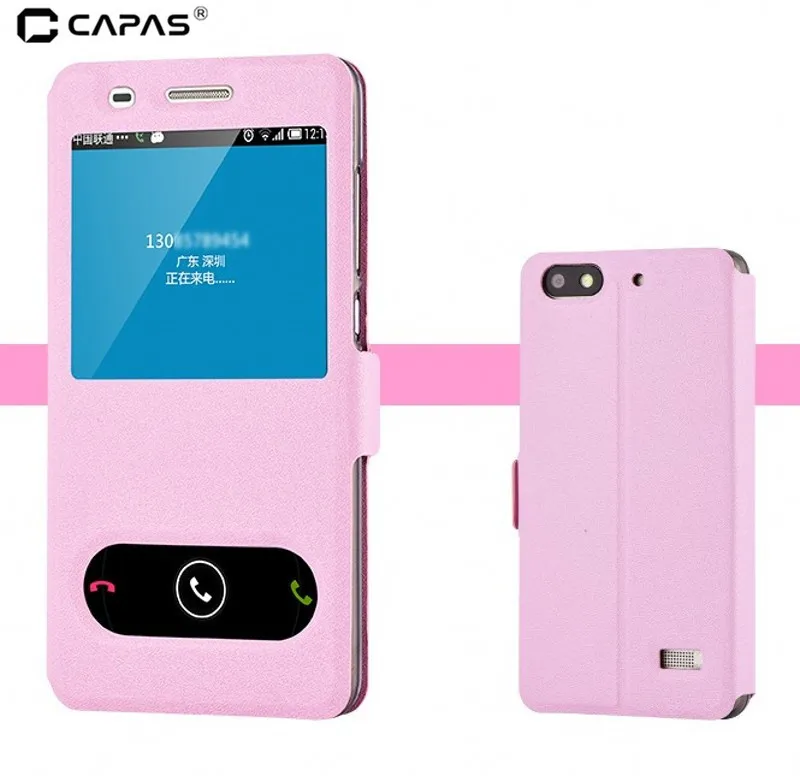 Pink Флип-чехол для huawei Honor 9, чехол-подставка из искусственной кожи, чехол-подставка, чехол Honor9, умный защитный чехол с двойным окошком для сна - Цвет: Pink