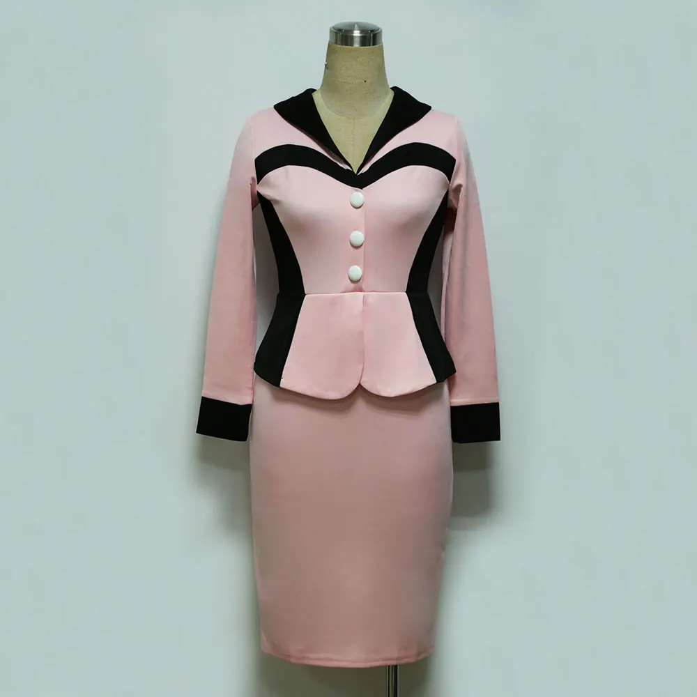 Новые Модные Винтажные стильные женские платья Черно-белые рабочие с длинным