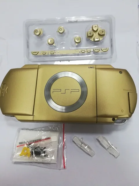 Золотистый корпус чехол для PSP1000 PSP2000 PSP3000 сменный игровой консоли с набором