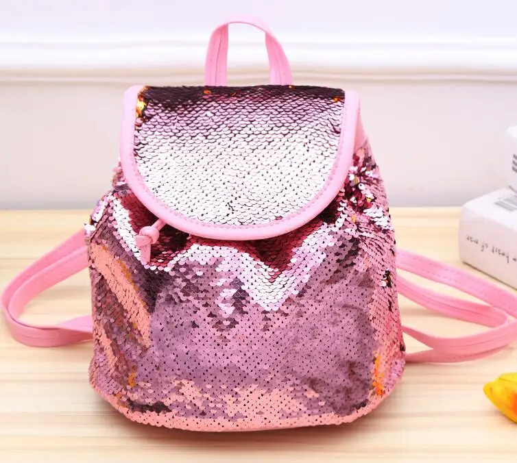 pink Блестящие женские рюкзаки с блестками для девочек-подростков, дорожные сумки на плечо, портативные детские школьные сумки - Цвет: pink