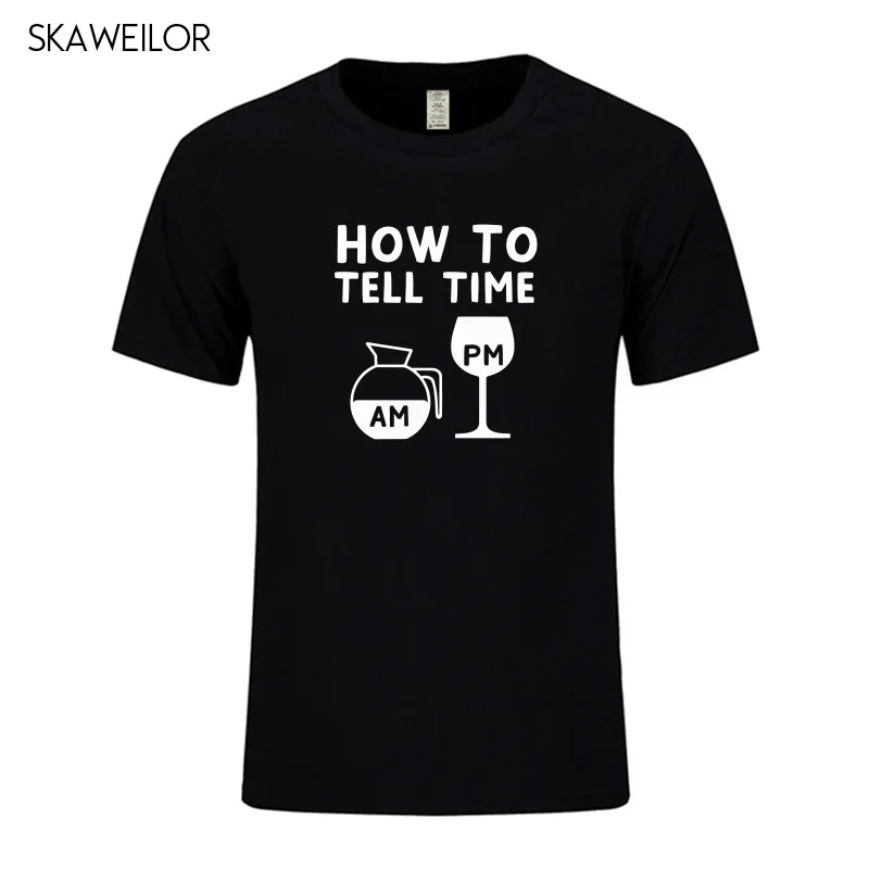 Как сказать Time Coffee Wine забавная Футболка с принтом мужская летняя новая модная