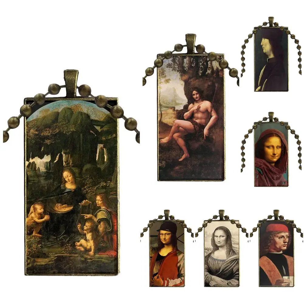 Mona Lisa от Leonardo da Vinci модное для женщин детский подарок стеклянный кабошон кулон