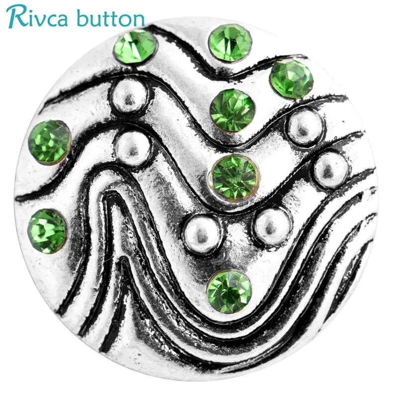 Rivca Snap Bracelets For Women 4 Colour Ancient Silver Plating 18mm Rhinestone Charm jewelry | Украшения и аксессуары