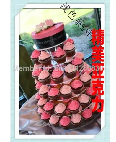 

6 tier of Korean acrylic fruit cake Disc afternoon heart plate fashion creative birthday wedding acrylic cupcake standdecoration