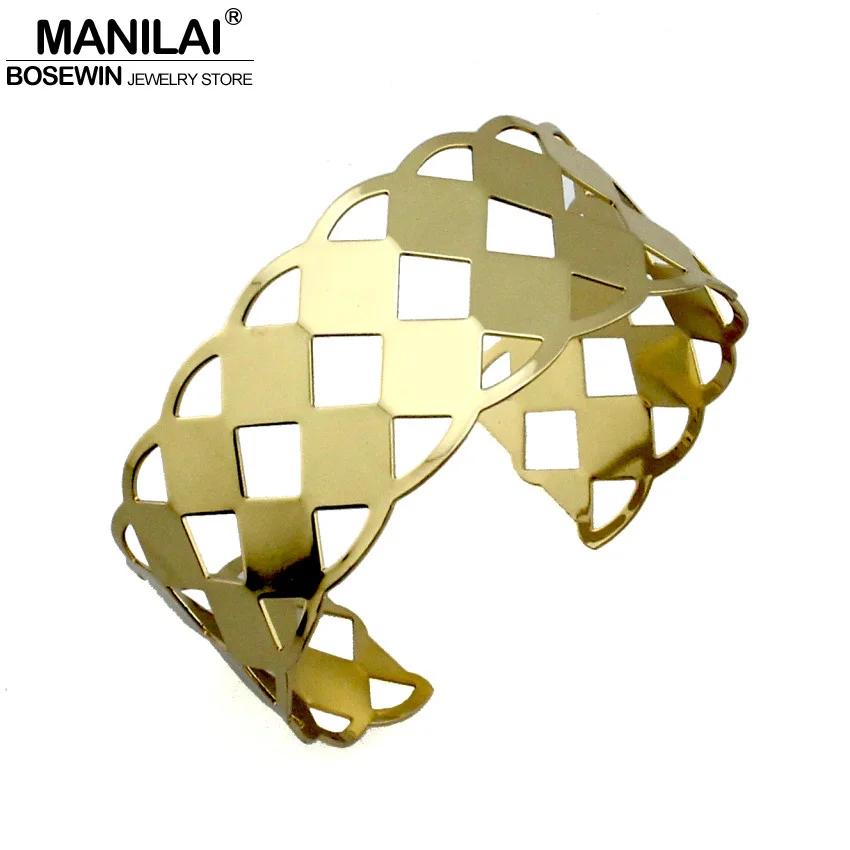 MANILAI Панк Сплав Полые Дизайн крутящий момент колье чокер геометрической формы