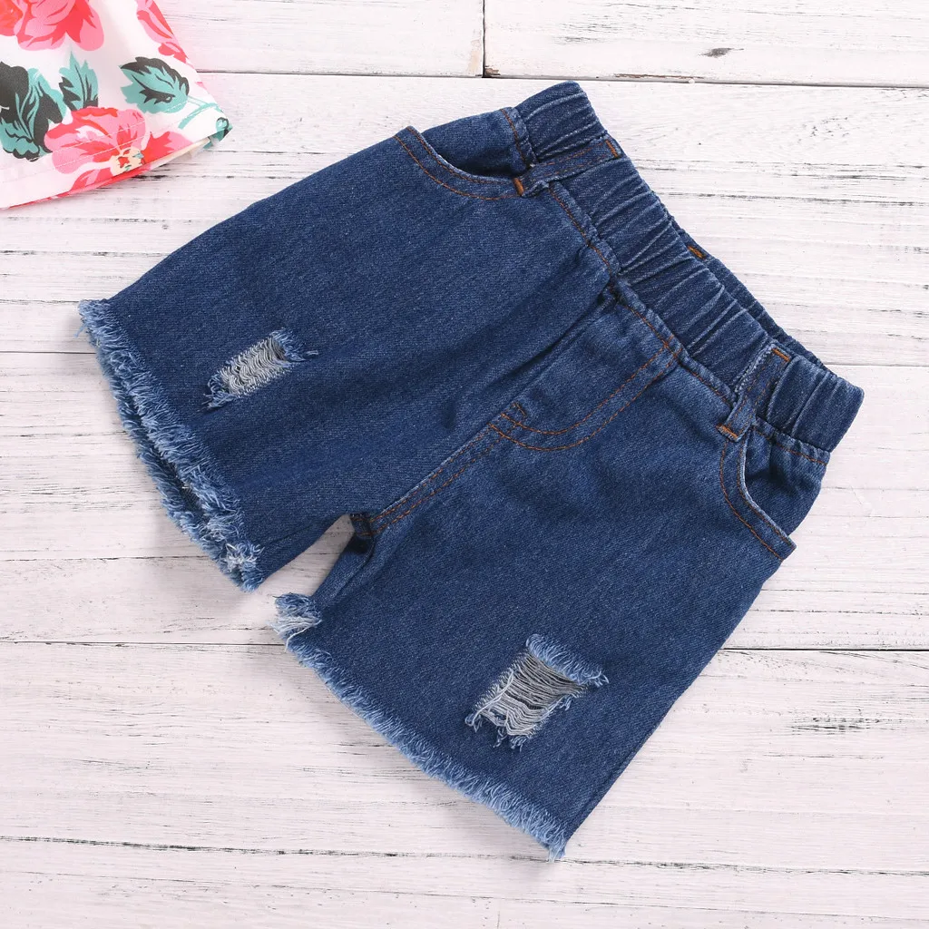 Одежда для маленьких девочек топы с цветочным принтом и рюшами однотонный