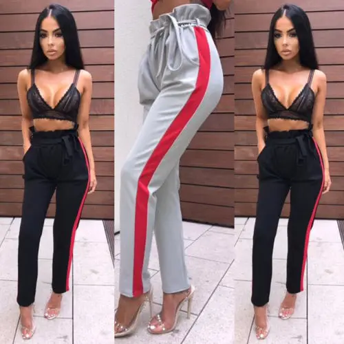 Стильные Новые женские брюки с высокой талией и бабочкой шаровары для женщин|pants