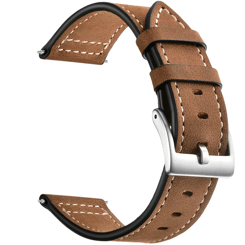AMAZFEEL 20 мм настоящий Полный Зерна телячья кожа ремешок для часов xiaomi huami Amazfit Bip samsung s2 и samsung S4 Смарт часы