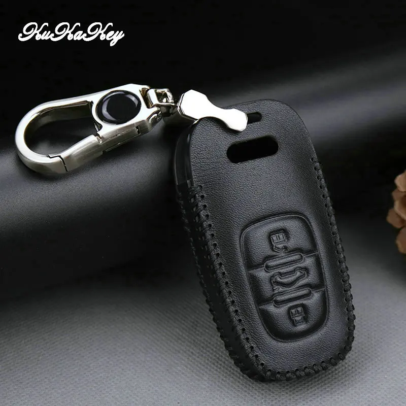 Чехол из натуральной кожи для автомобильного брелка ключей чехол Audi A4L A6L A8L Q5 A5 A6 A7