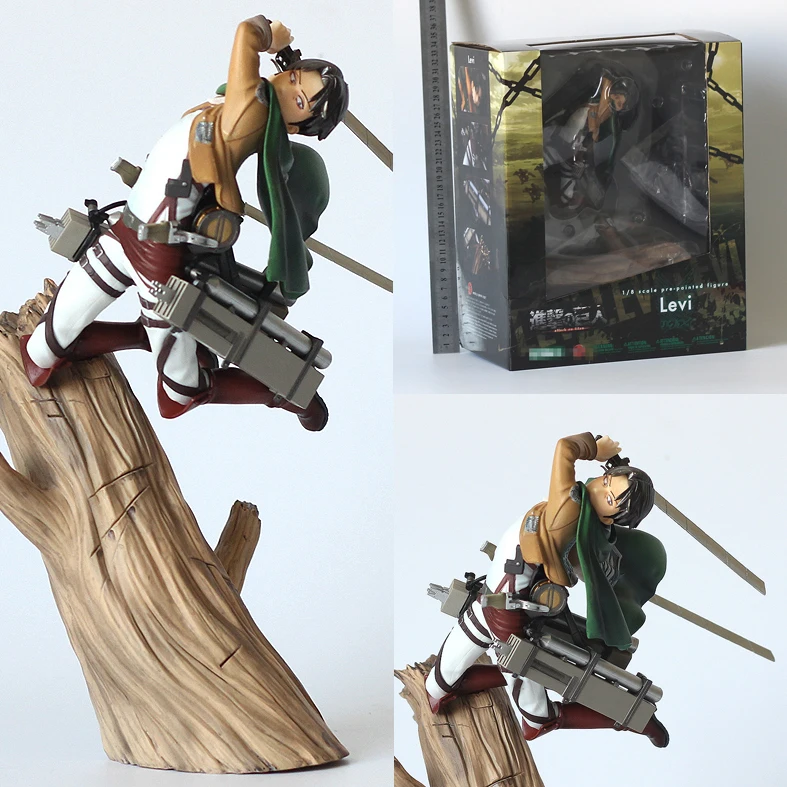 

New Levi Ackerman Battle State Jiyuu no Tsubasa Comic Anime Attack On Titan 10inch Statue Figure Figurine Toys