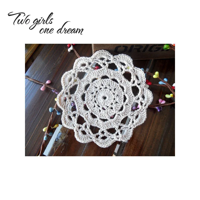 Handmade Crochet DIY Placemat Round Hotel Dinner Decor Coaster Flower Clothes Accessory 13CM Table Doily Wedding Gift 30pcs/lot | Дом и сад