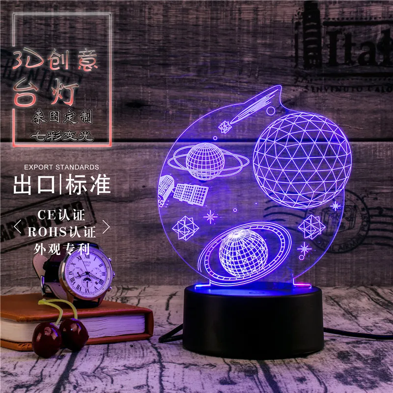 3D Led Novety освещение творческий Подарочный ночник настольная лампа прикроватная космический свет Led дома коридор, отель вечерние атмосфера огни