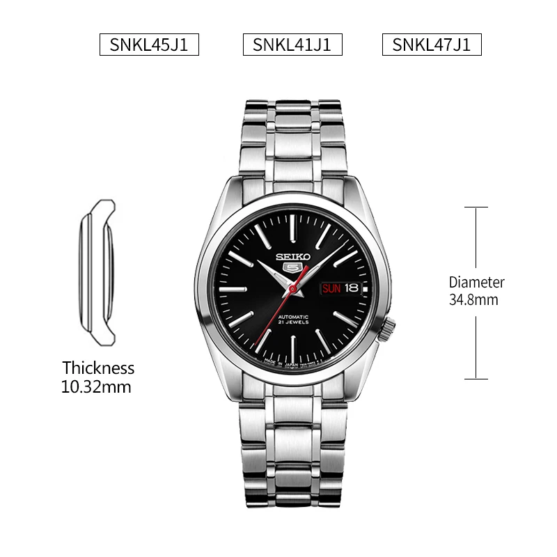 SEIKO № 5 автоматические механические часы Водонепроницаемый световой Бизнес Для мужчин, часы с поддержкой двух языков наручные часы с маленьким циферблатом