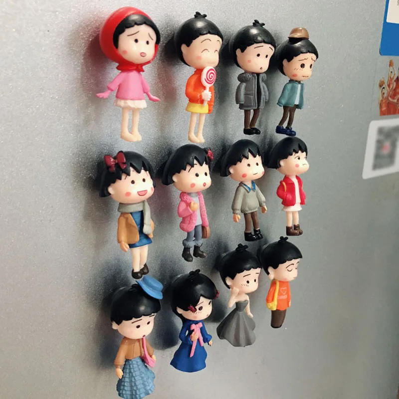 4 шт 3D Chibi Maruko магниты на холодильник записка напоминание Стикеры забавные для