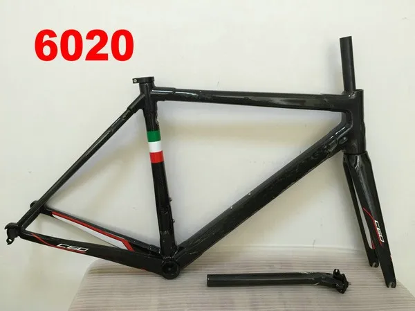 6020 Красный C60 c64 карбоновый дорожный каркас полный углеродного волокна набор рам для дорожных велосипедов карбоновая рама для велосипеда - Цвет: 6020