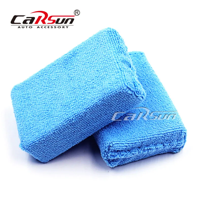 

5pcs Car Cleaning Premium Grade Microfibre Applicators Sponge Cloths Car Care Wax Polishing Pad 12*8*4cm Blue