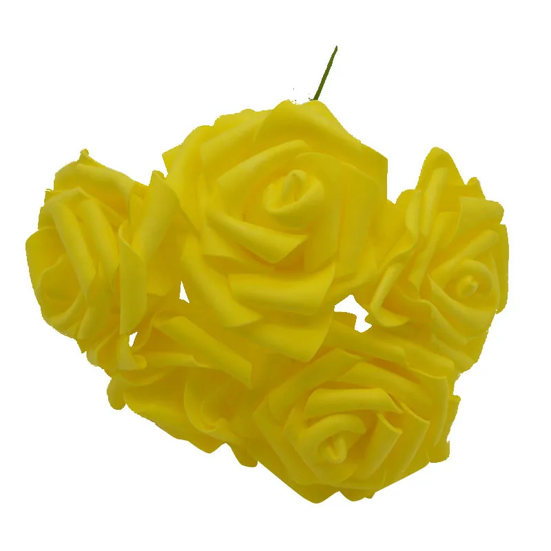 yellow 10 голов 8 см искусственная Роза PE цветочное Мыло DIY букет невесты венки для дома свадебные декоративные очаровательные цветы - Цвет: yellow