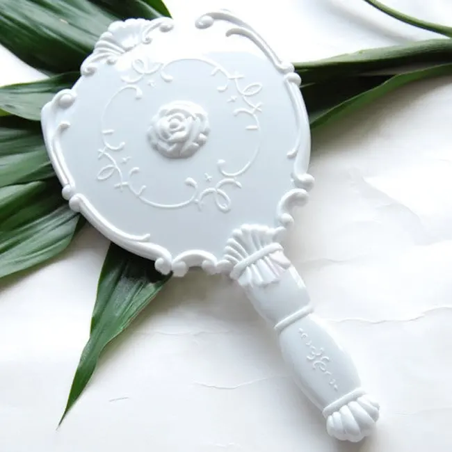 Большое винтажное косметическое зеркало в виде Розы пластиковое для макияжа