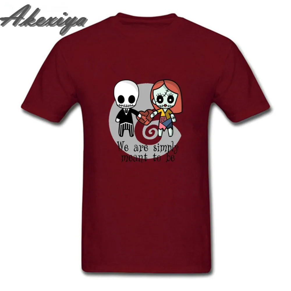 

Jack and Sally T Shirt Men Cotton Round Neck Short Sleeve White Tops Tees Youth Hipster fitness clothing Couple Print Tshirt New