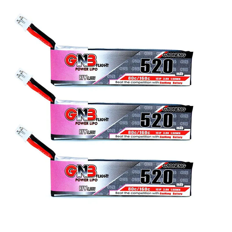 3 шт. Gaoneng 520 мАч 8 в 80C HV Lipo батарея PH2.0 разъем для Emax Tinyhawk Snapper7 E010 M80S Tiny7 Beta85 WL V977 XK K110