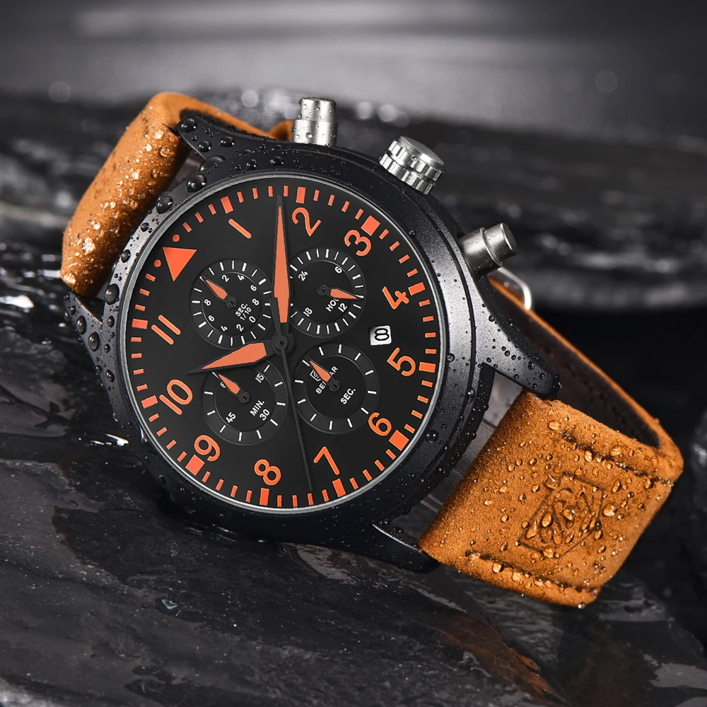 Relojes hombre 2019 BENYAR модные кожаные мужские часы на ремне xfcs Топ бренд класса люкс