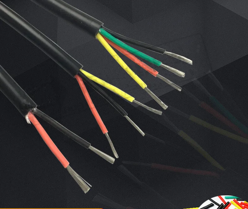 

Ultra-soft silicone wire with high temperature and multi-core sheath cable4*0.3 3*0.21 square.