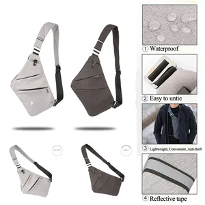 Мужская нагрудная сумка NoEnName, однотонная Водонепроницаемая нейлоновая сумка через плечо с защитой от кражи, 2019