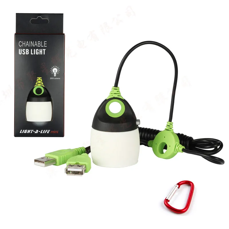 white 200 люмен USB зарядка походный светильник светодиодный флэш-светильник Открытый Кемпинг цепной водонепроницаемый портативный 1,5 м длинный кабель лампа освещения с интерфейсом USB - Цвет: white