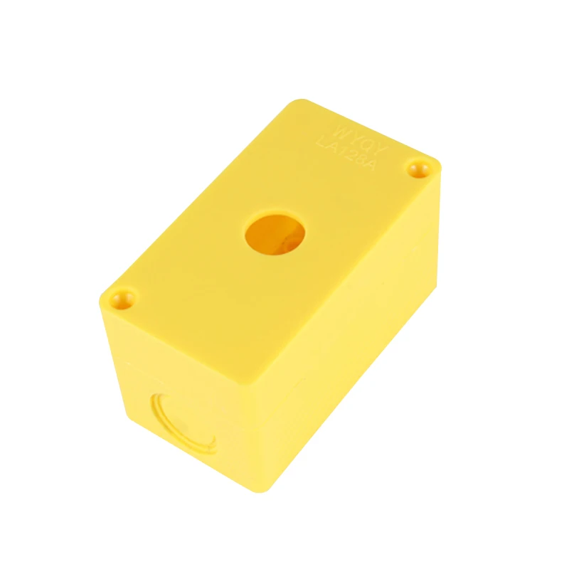 Бесплатная доставка 16 мм станция управления пластик 1 отверстие желтая кнопка swith
