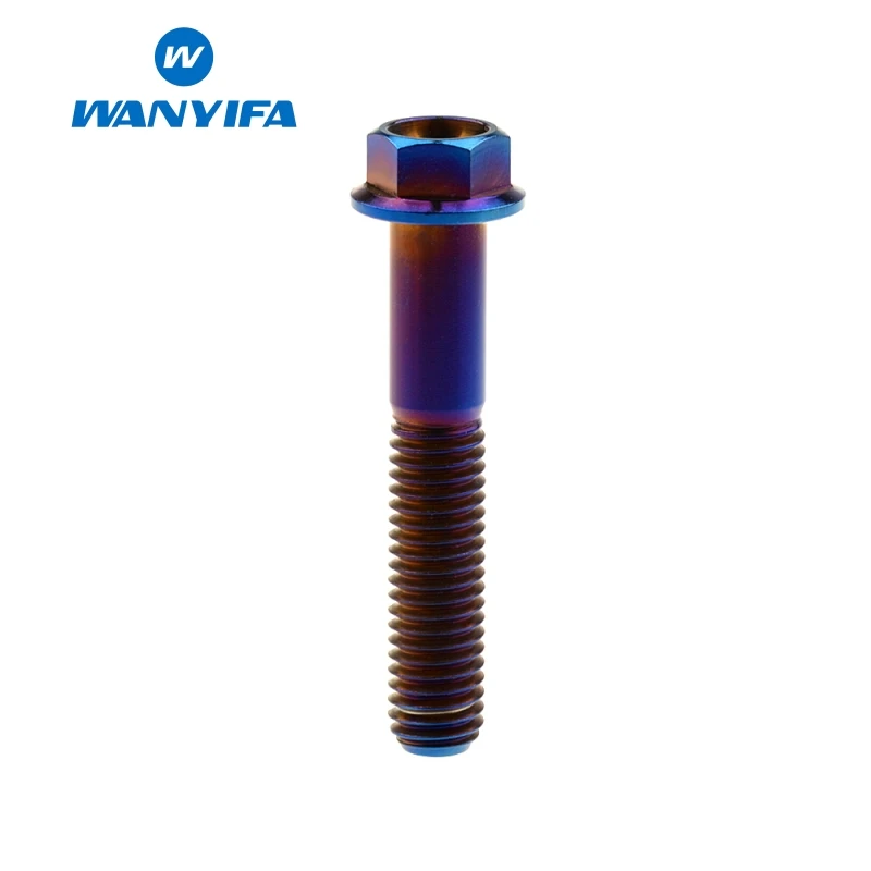 M8x45 Blue Wanyifa M8x15 20 25 30 35, 40 45 50 55 60 65 мм с коротким фланцем Головкой Винт С Титановым болтом для дисковые велосипедные тормозные цвета: золотистый, голубой цвет - Цвет: M8x45 Blue