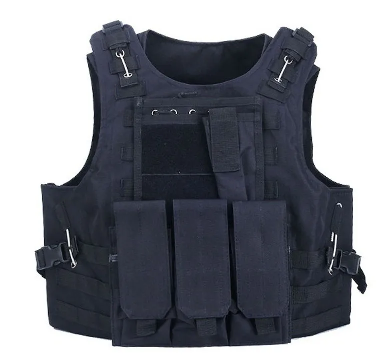 ROCOTACTICAL molle тактический жилет с тройной Подсумок и военные аксессуары Сумка Охота страйкбол тактические наплечники жилет - Цвет: Black