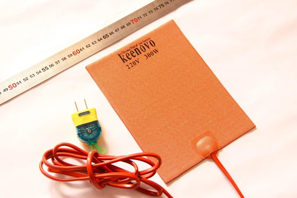 Силиконовая нагревательная Подушка KEENOVO 6 дюймов x 8 дюймов 300 Вт 220 В, масляный поддон для двигателя, гидравлический коврик для нагрева бака с шнуром 2 м + вилка + 3 М PSA