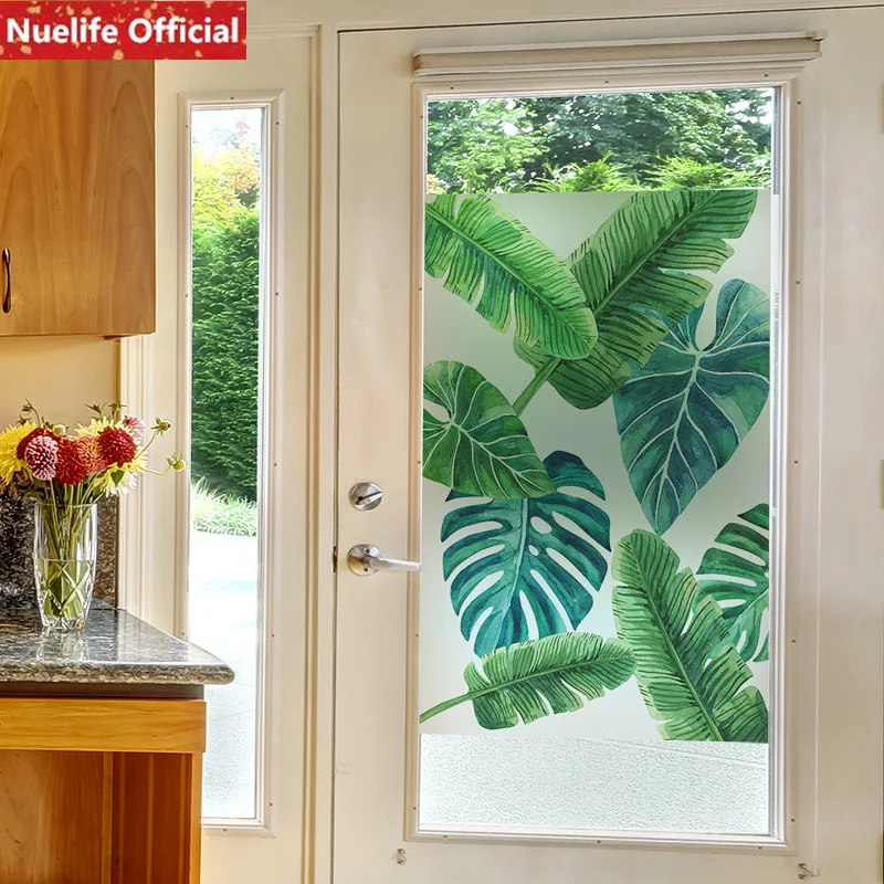 Индивидуальный размер зеленый лист узоры электростатическое стекло