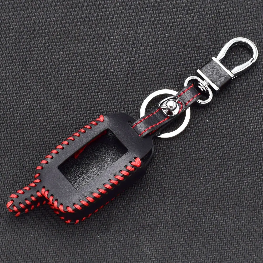 ATOBABI A9 Genuine Leather Key Case Remote Controller Keychain Holder Skin For Two Way Car Alarm StarLine A6 A8 LCD Cover |