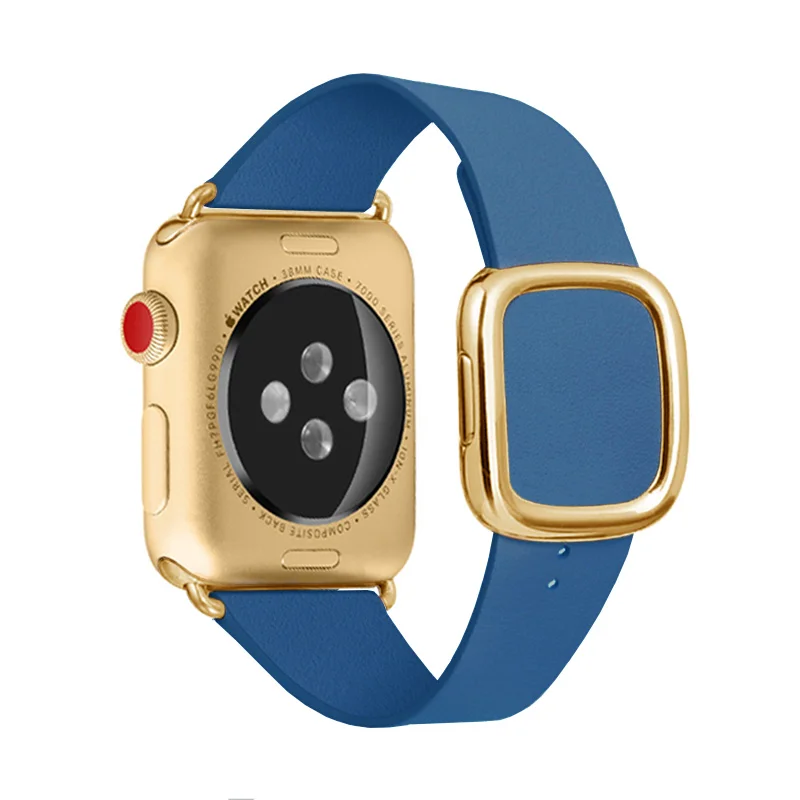 BOX W кожаный ремешок для Apple Watch 38 мм 40 42 44 Современная Замена пряжки iWatch серии 4 3 2