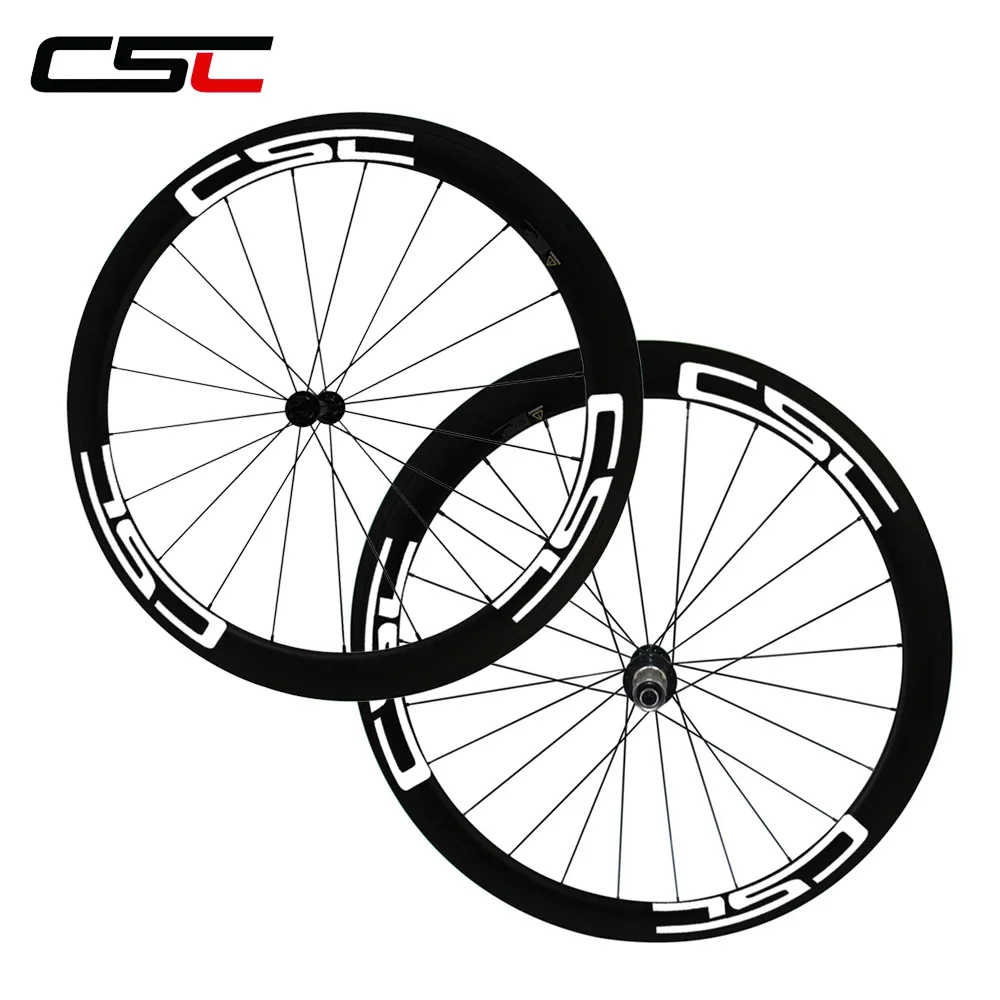

CSC 1500g 700C full carbon 50mm 23mm clincher bike wheels with Powerway R13 hub Basalt brake surface sapim cx ray pillar spoke