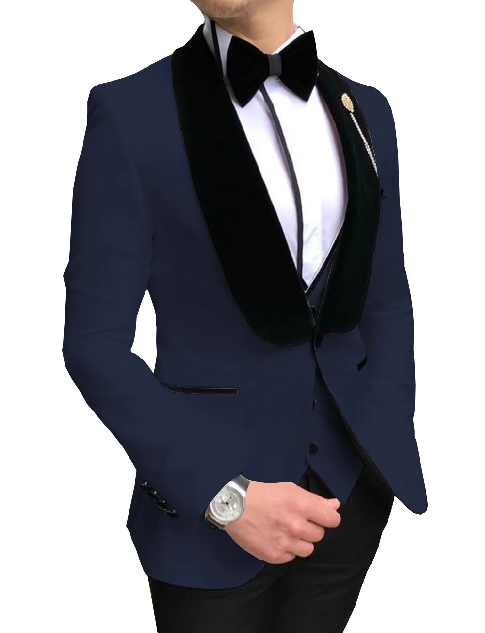 Мужские белые костюмы Slim Fit 3 шт. деловая куртка смокинг Блейзер джентльмен для свадьбы жених выпускного вечера Вечер(Блейзер+ жилет+ брюки