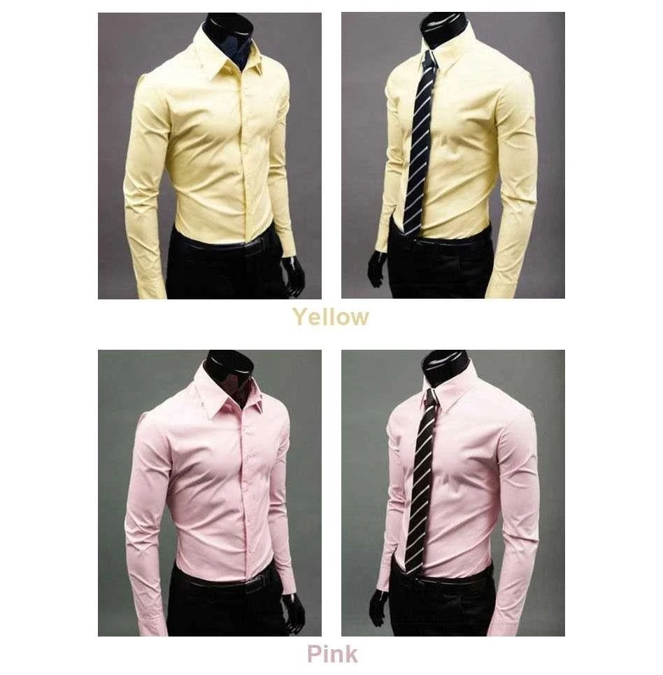 Мужские рубашки Стильные с длинным рукавом Chemise Homme Masculina 17 цветов Размер: M-XXXL Social Camisas Hombre Vestir Повседневная рубашка 1