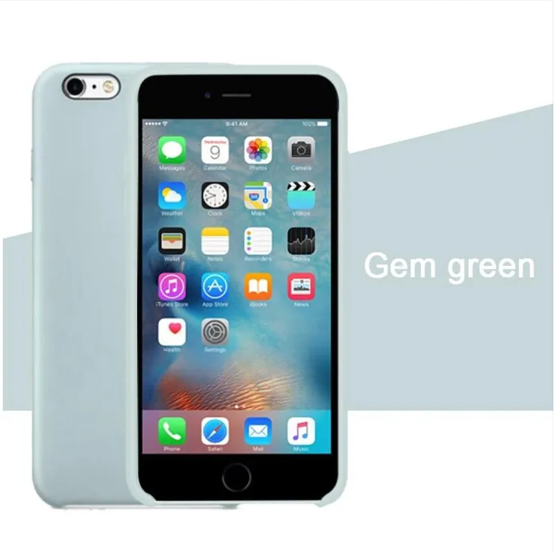 Gem Green Чехол для iPhone Xs MAX XR X чехол s для Apple iPhone 7 8 6 s Plus 5S SE официальный стиль силиконовый чехол с логотипом - Цвет: Gem Green